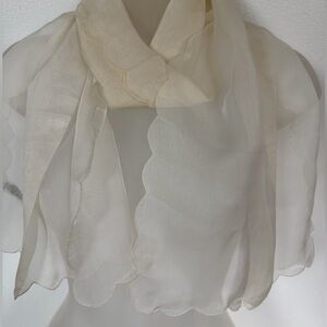 Tressalino by Nasharr Designed For You Light Cream Rayon Oblong Scarf. Japan